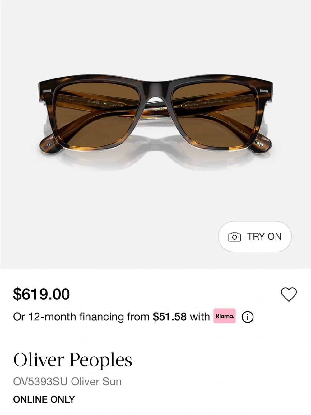 Oliver Peoples Tortoiseshell Sunglasses - Brown Lenses